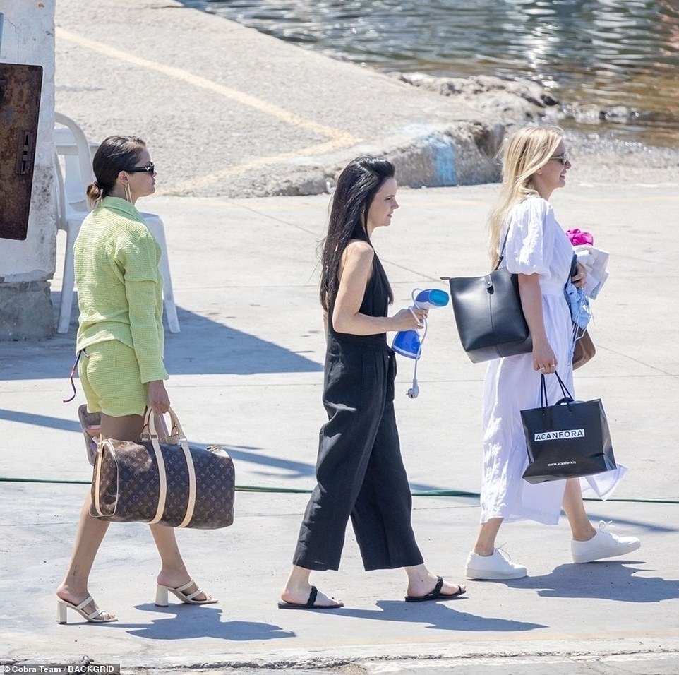 Fun-filled: The couple were joined by a group of pals for their trip