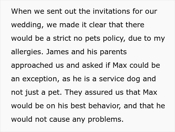 "Am I A Jerk For Not Letting My Nephew Bring His Service Dog To My Wedding?"